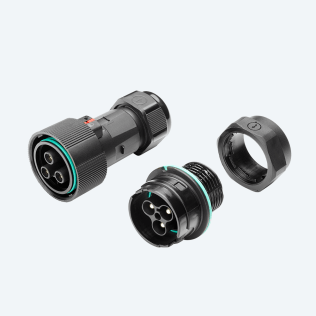 KIT Plug & Socket connector panel-mounted 3p 4MMQ M28 IP68