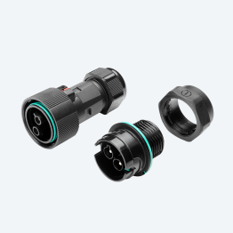 KIT Plug & Socket connector panel-mounted 2p 6MMQ M28 IP68